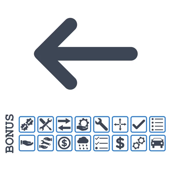 Seta esquerda ícone vetorial plana com bônus —  Vetores de Stock