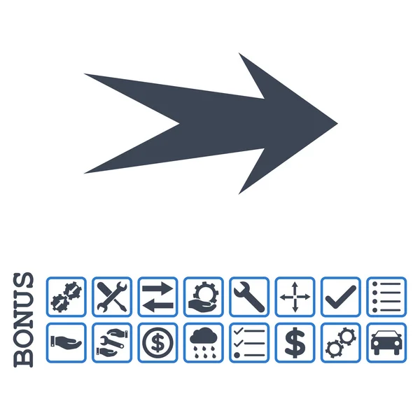 Flecha derecha plana Vector icono con bono — Archivo Imágenes Vectoriales