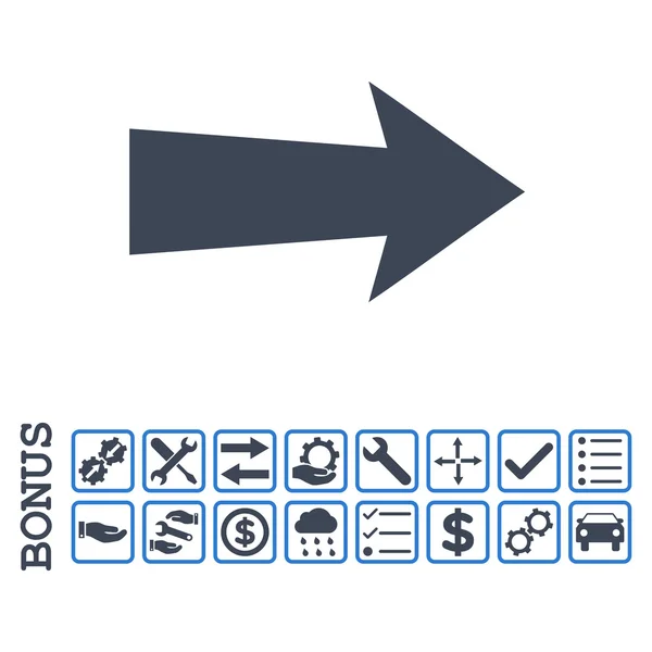 Flecha derecha plana Vector icono con bono — Vector de stock