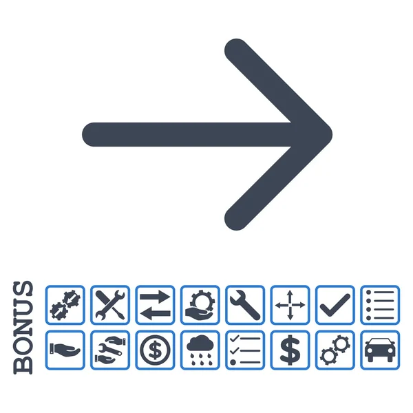 Pfeil rechts flaches Vektorsymbol mit Bonus — Stockvektor