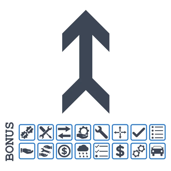上矢印のボーナスとフラットのベクトルのアイコン — ストックベクタ