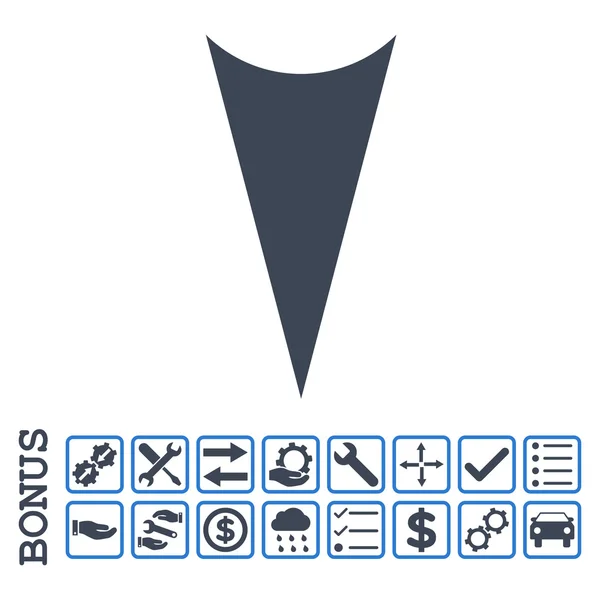 Icono de vector plano con punta de flecha hacia abajo con bono — Vector de stock