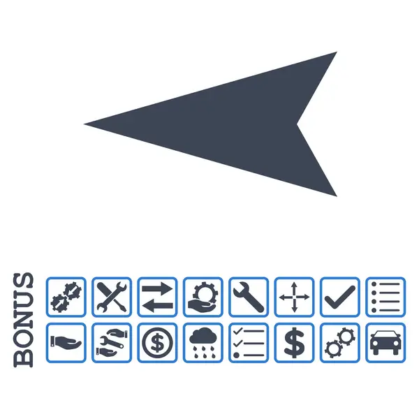 Icône vectorielle plate gauche de flèche avec le bonus — Image vectorielle