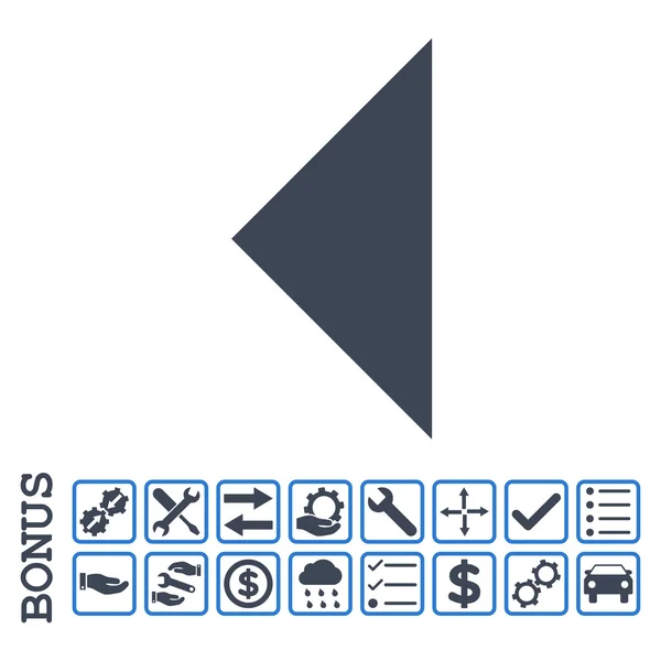 Icône vectorielle plate gauche de flèche avec le bonus — Image vectorielle