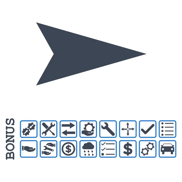 Icono plano derecho del vector de la punta de flecha con la prima — Archivo Imágenes Vectoriales