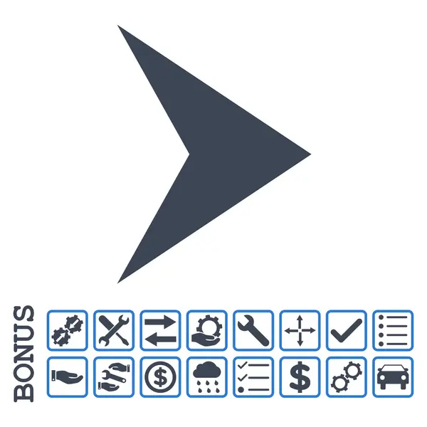 Pijlpunt rechts platte Vector Icon met Bonus — Stockvector