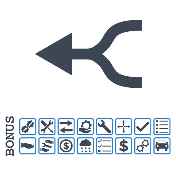 Pfeil links flaches Vektorsymbol mit Bonus kombinieren — Stockvektor
