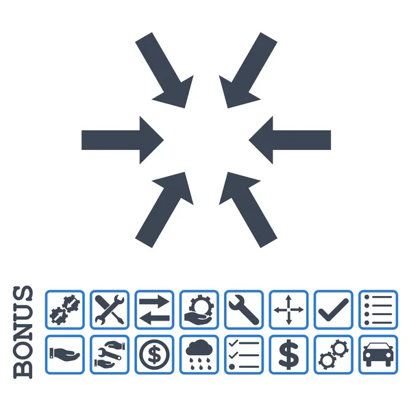 Frecce compatte Icona vettoriale piatta con bonus — Vettoriale Stock