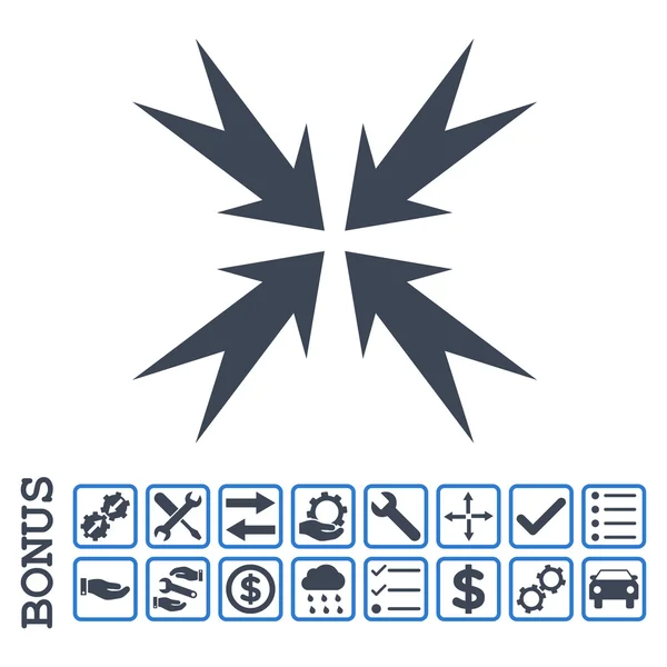 Flechas de compresión plana Vector icono con bono — Archivo Imágenes Vectoriales