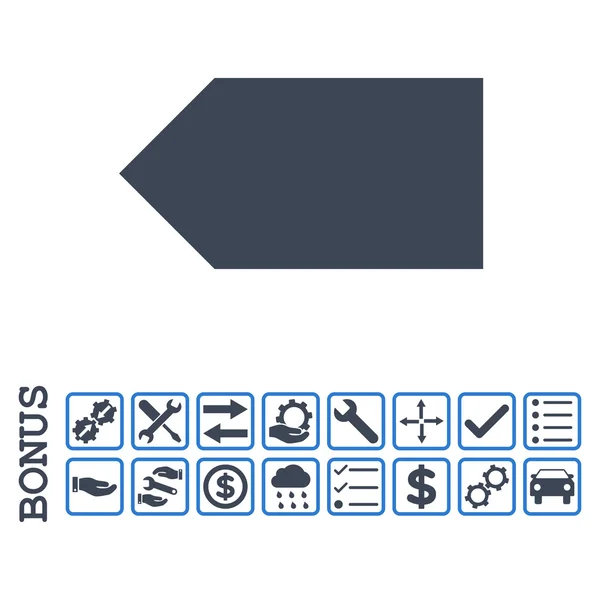 Richtung linkes flaches Vektorsymbol mit Bonus — Stockvektor