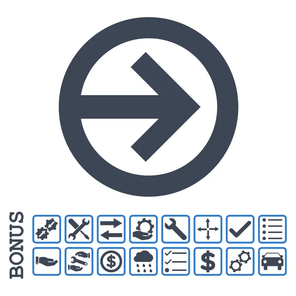 Direction Right Flat Vector Icon With Bonus — Stock Vector