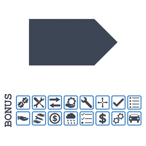 Richtung rechts flaches Vektorsymbol mit Bonus — Stockvektor