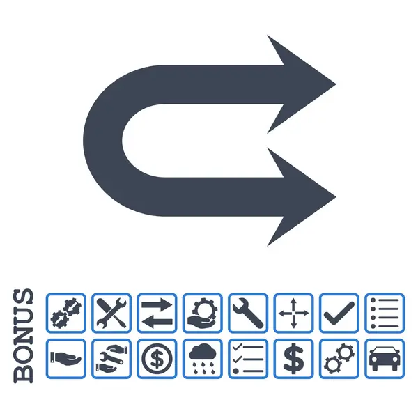 Doble flecha derecha plana Vector icono con bono — Archivo Imágenes Vectoriales