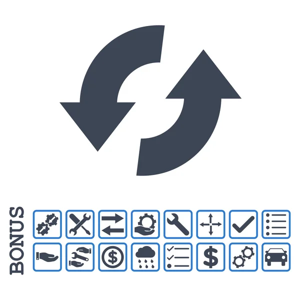 Setas de câmbio ícone vetorial plano com bônus — Vetor de Stock