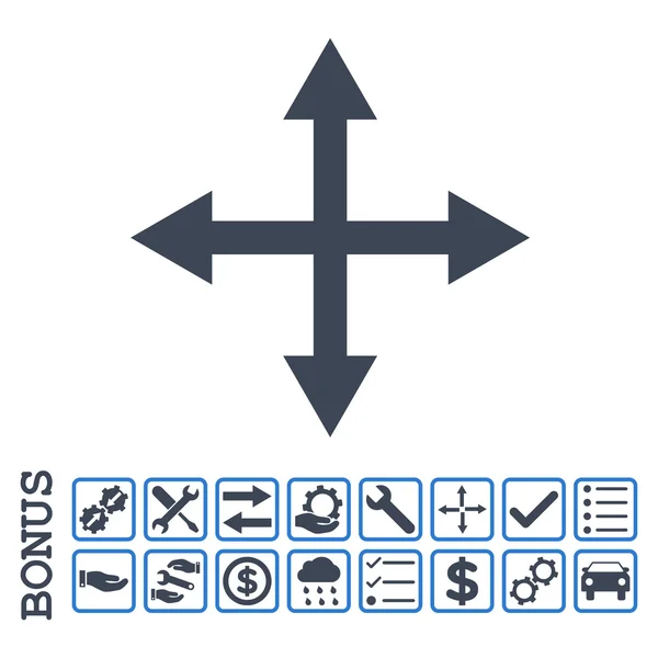 보너스와 화살표 평면 벡터 아이콘 확장 — 스톡 벡터