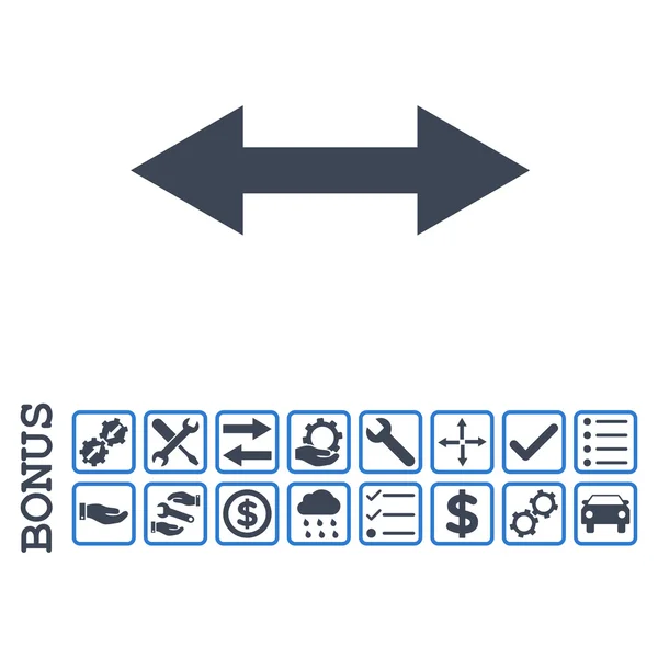 Icône horizontale de vecteur plat de renversement avec le boni — Image vectorielle