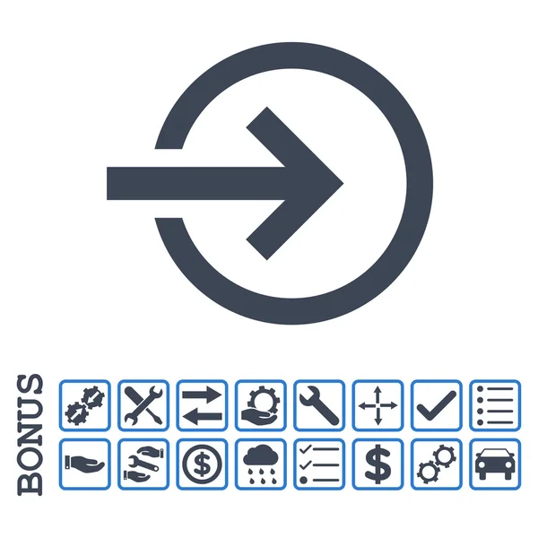 Ícone plano do vetor da importação com bônus — Vetor de Stock