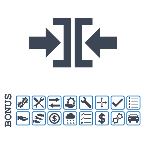 Press Horizontal Direction Flat Vector Icon With Bonus — Stock Vector