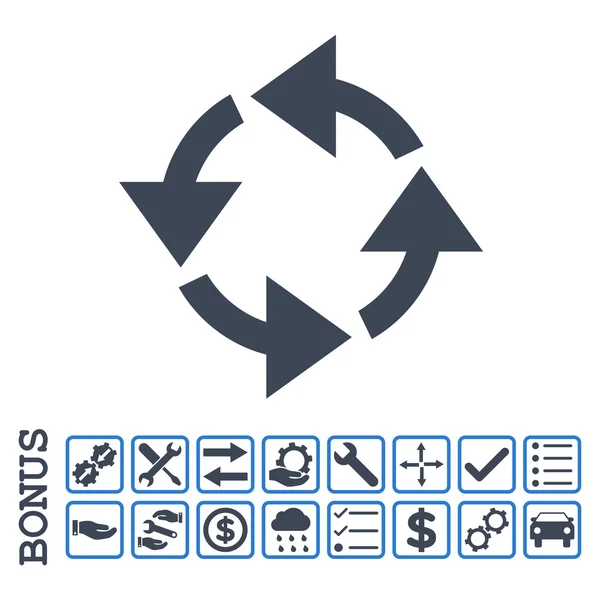 Reciclar icono de vector plano con bonificación — Archivo Imágenes Vectoriales