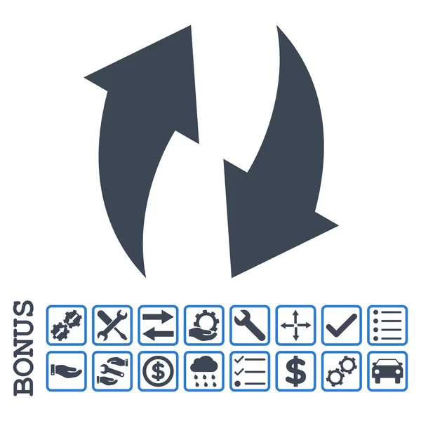 보너스와 함께 평면 벡터 아이콘 새로 고침 — 스톡 벡터