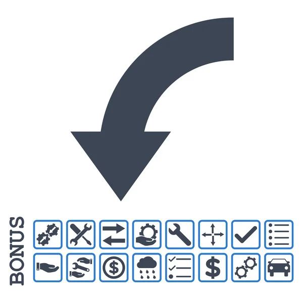 Rotation vers le bas Icône vectorielle plate avec bonus — Image vectorielle