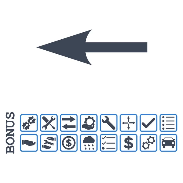 Icône vectorielle plate à gauche Sharp Arrow avec bonus — Image vectorielle