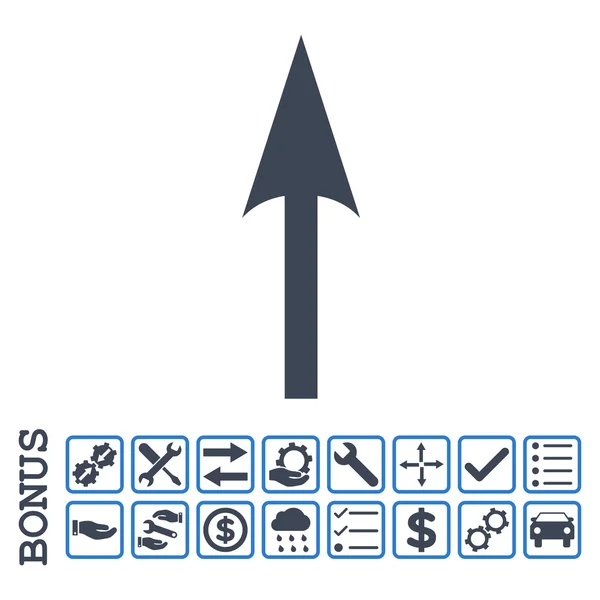 Flecha aguda hacia arriba plana Vector icono con bono — Archivo Imágenes Vectoriales