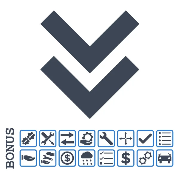 Shift Down Flat Vector Icon With Bonus — Stock Vector