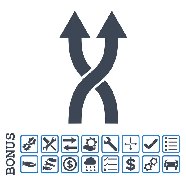 Shuffle Flechas arriba plano Vector icono con bono — Archivo Imágenes Vectoriales