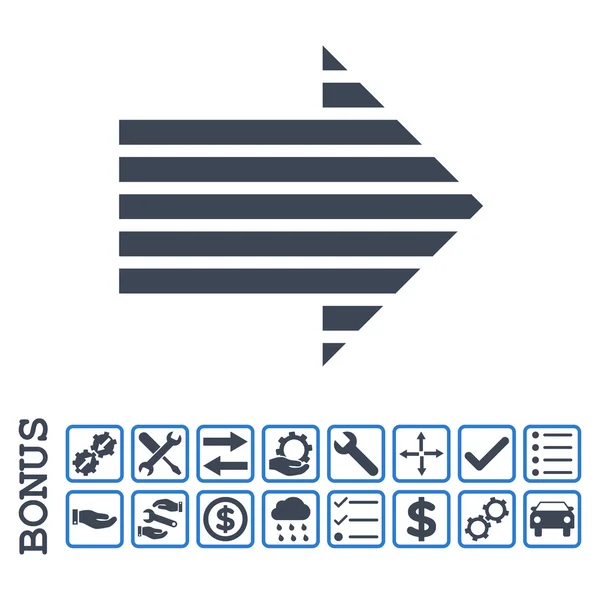 Stripe Arrow Right Flat Vector Icon With Bonus — Stock Vector
