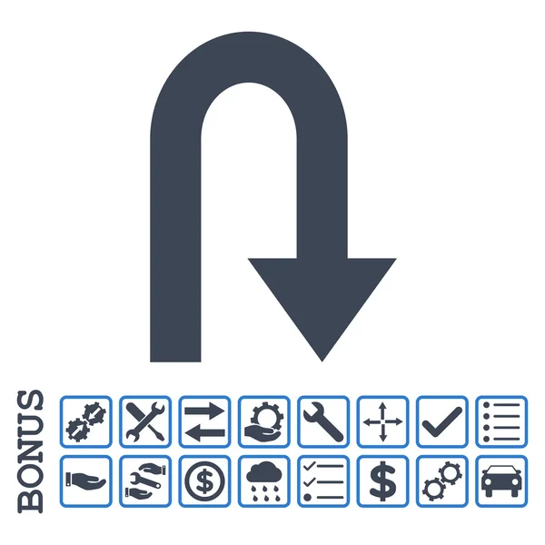 Flache Vektorsymbole mit Bonus zurückdrehen — Stockvektor