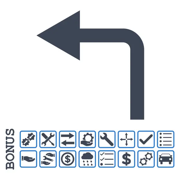 Gire a la izquierda plana Vector icono con bono — Archivo Imágenes Vectoriales