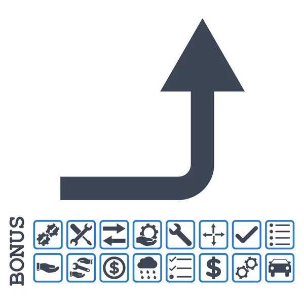 Vorwärts drehen flache Vektor-Symbol mit Bonus — Stockvektor