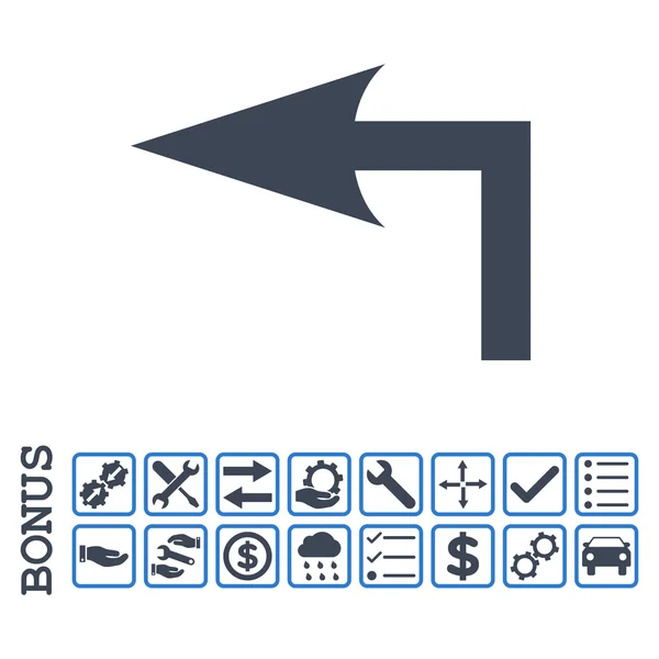 Otočte vlevo plochý vektorové ikony s bonusem — Stockový vektor