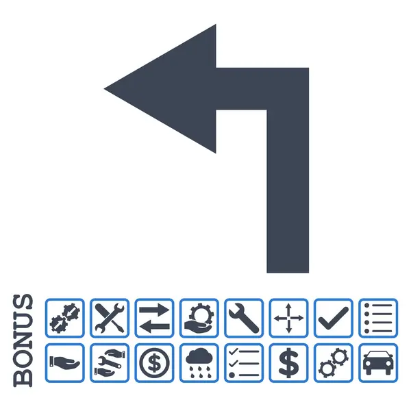 Gire a la izquierda plana Vector icono con bono — Archivo Imágenes Vectoriales