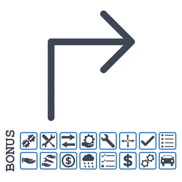 Turn Right Flat Vector Icon with Bonus — стоковый вектор