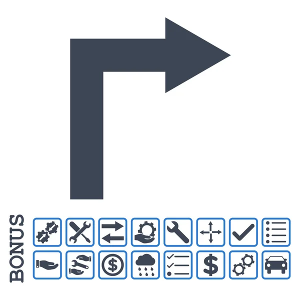 Skręć w prawo płaski wektor ikona z Bonus — Wektor stockowy
