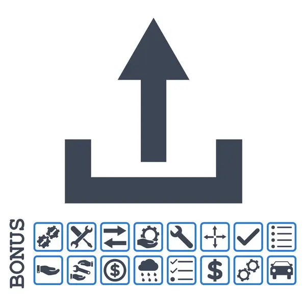 Upload Flat Vector Icon With Bonus — Stock Vector