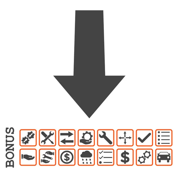 Šipka dolů plochý vektorové ikony s bonusem — Stockový vektor