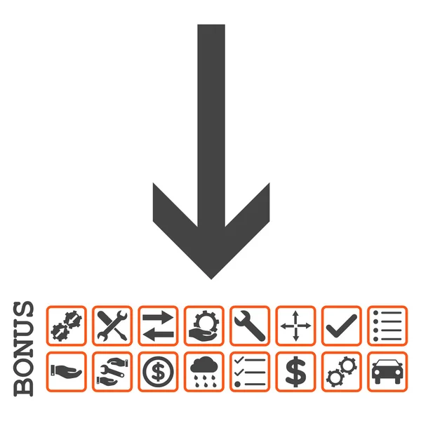 Βέλος κάτω επίπεδη διάνυσμα εικονιδίου με μπόνους — Διανυσματικό Αρχείο