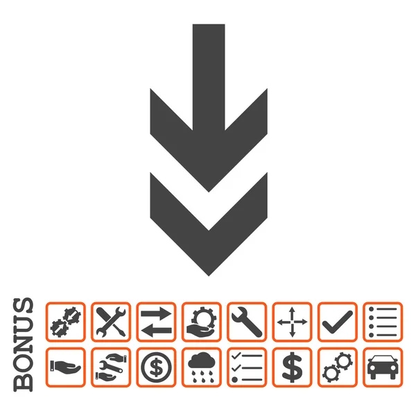 Flecha abajo plana Vector icono con bonificación — Archivo Imágenes Vectoriales