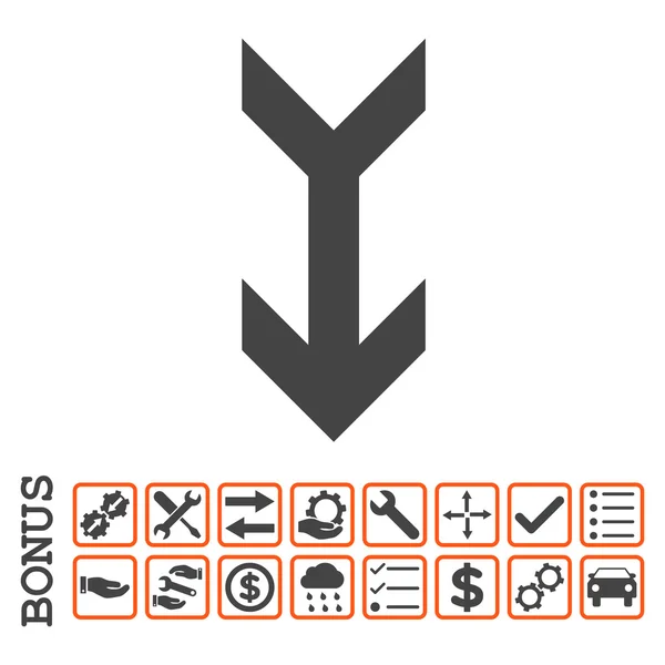 Flèche vers le bas Icône vectorielle plate avec bonus — Image vectorielle