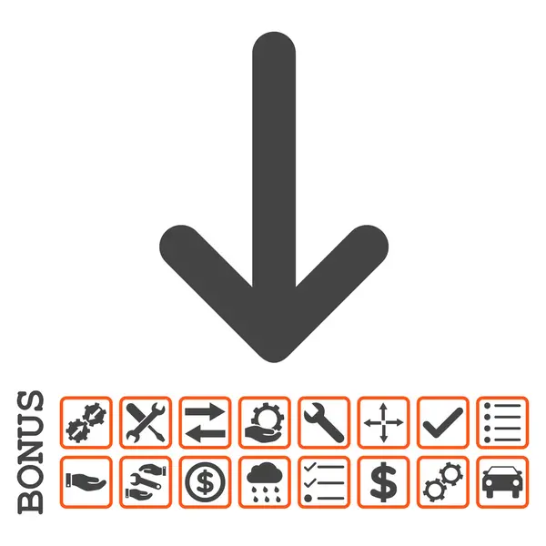 Flèche vers le bas Icône vectorielle plate avec bonus — Image vectorielle