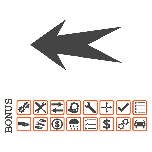 Seta esquerda ícone vetorial plana com bônus — Vetor de Stock