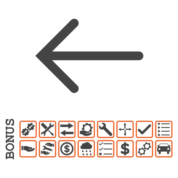 보너스와 화살표 왼쪽된 평면 벡터 아이콘 — 스톡 벡터