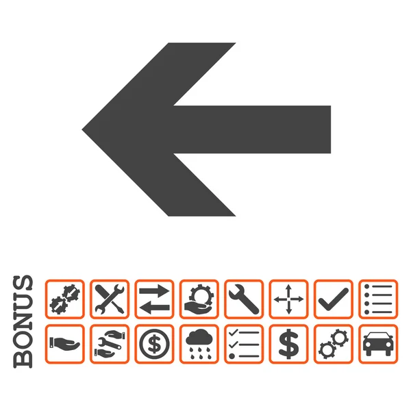 Seta esquerda ícone vetorial plana com bônus — Vetor de Stock
