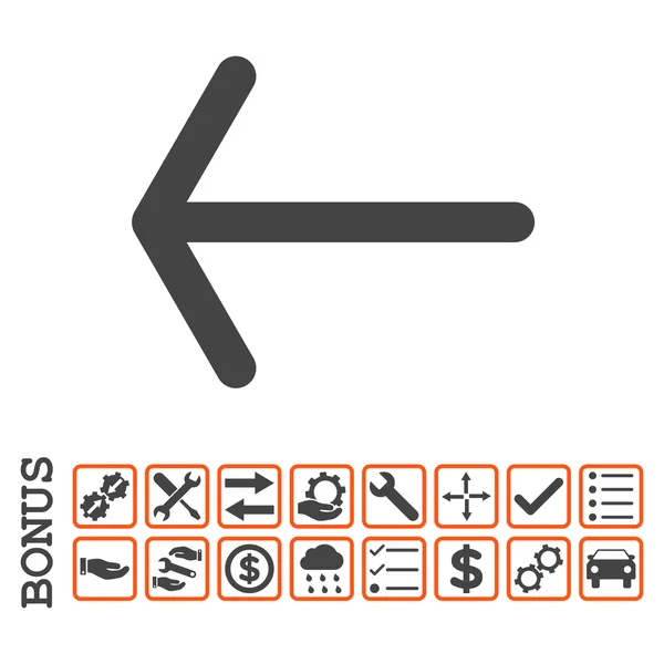 Seta esquerda ícone vetorial plana com bônus —  Vetores de Stock