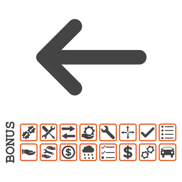 Pil vänster platt vektor ikon med Bonus — Stock vektor