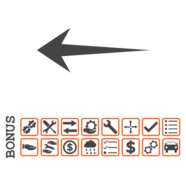 보너스와 화살표 왼쪽된 평면 벡터 아이콘 — 스톡 벡터