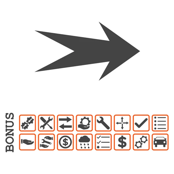 Pijl rechts platte Vector Icon met Bonus — Stockvector